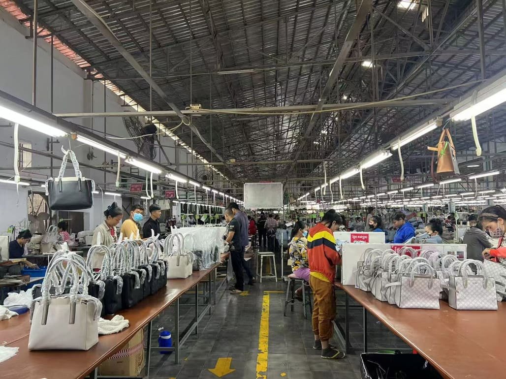 Katehandbag Cambodia handbag manufacturing line