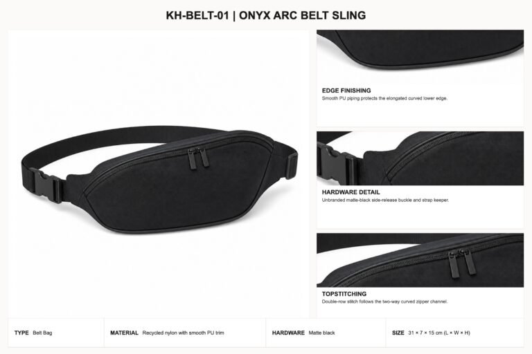 KH-BELT-01 Onyx Arc Belt Sling craft details