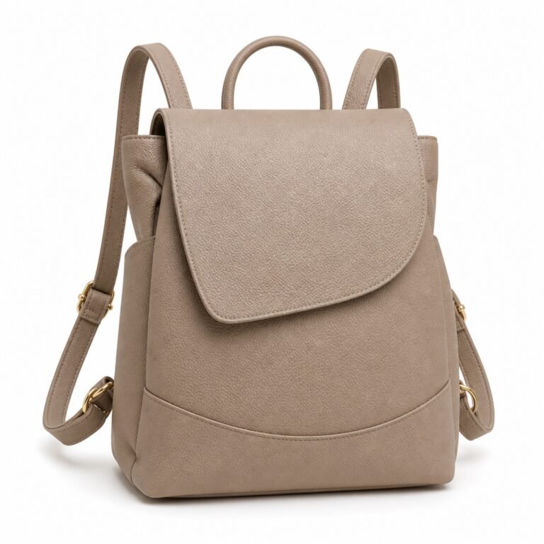 KH-BKPK-01 Dune City Mini Flap Backpack, front view on a white background