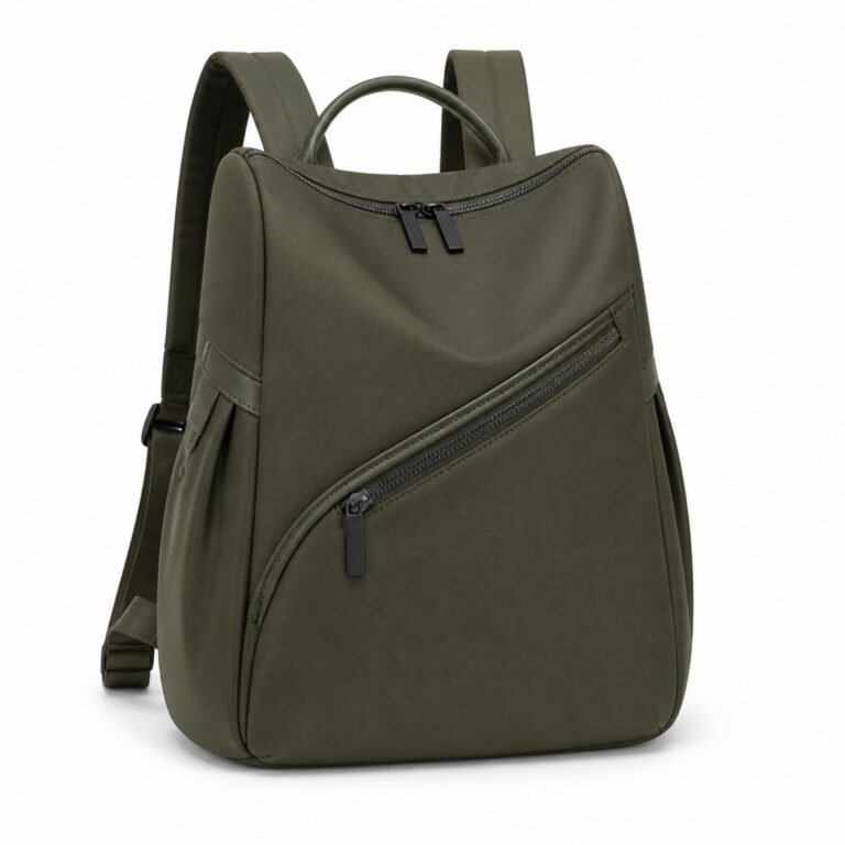 KH-BKPK-02 Moss Recycled Nylon Commuter Backpack, front view on a white background