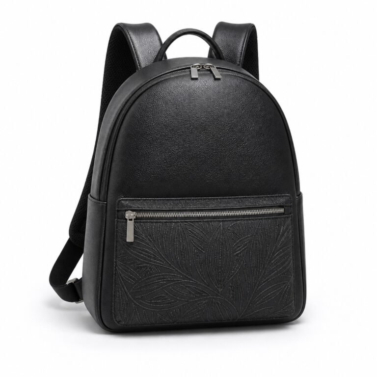 KH-BKPK-04 Midnight Etched Pocket City Backpack, front view on a white background