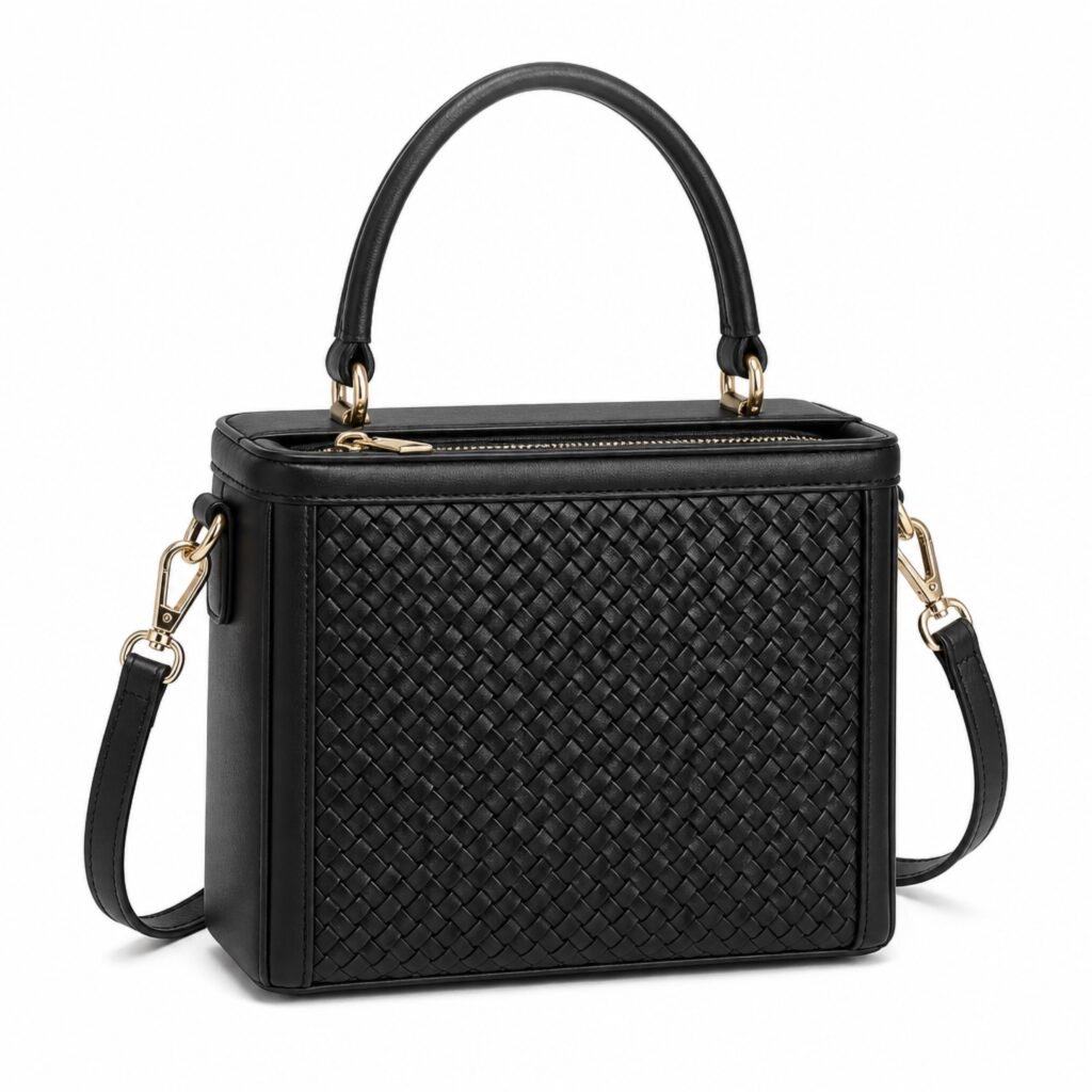 KH-TOPH-02 Liquorice Lattice Mini Top Handle, front view on a white background
