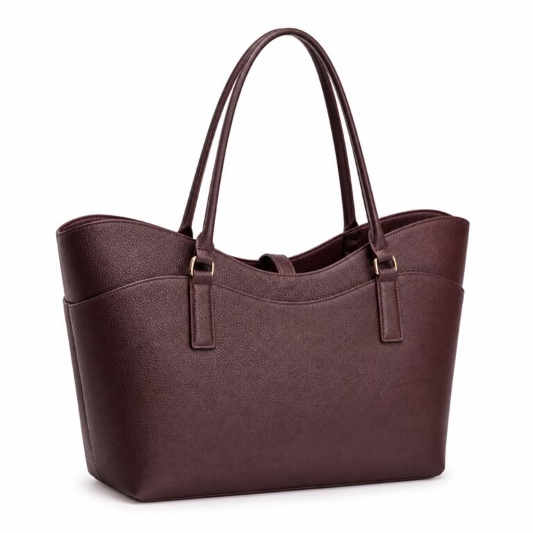 KH-TOTE-02 Cassis Scallop Work Tote, front view on a white background