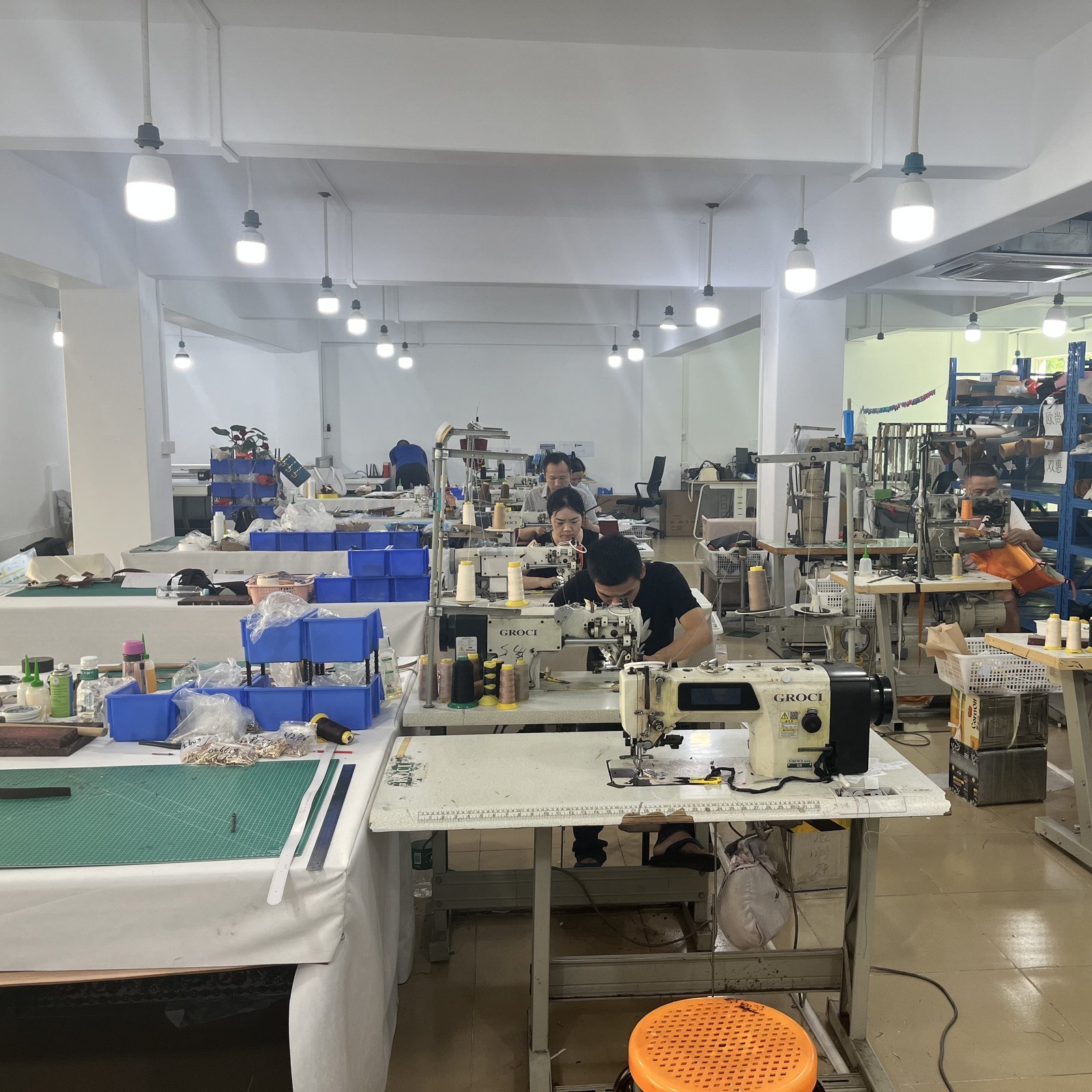 Sewing on the Huadu production floor